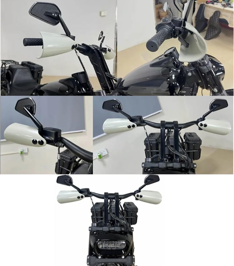 FVMOTO Club Style Handlebar Handguards Upgrade Bracket Compatible with Harley Touring Road Glide Electra Glide Road King CVO/SE, Softail Street Bob FXBB 114 FXBBS Low Rider ST 117 FXLRST 2009+ White - Image 2